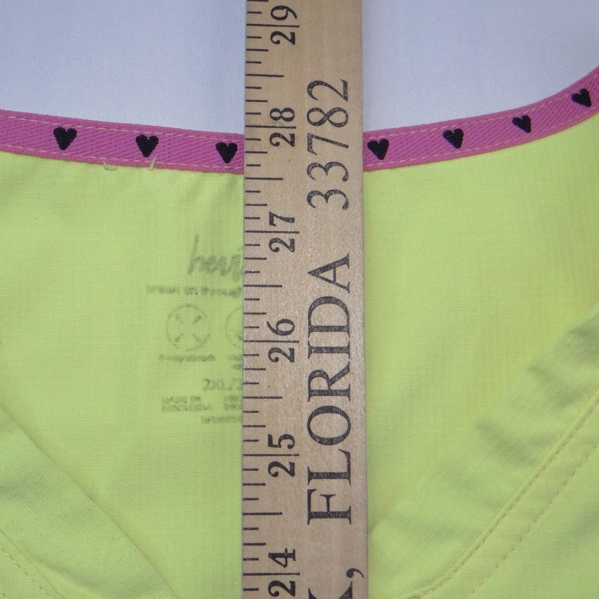 Heartsoul Break On Through Neon Lime Yellow V Neck Scrub Top Womens 2XL 2XG4