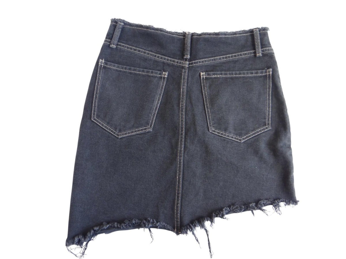 Forever 21 Distressed Black Denim Skirt2