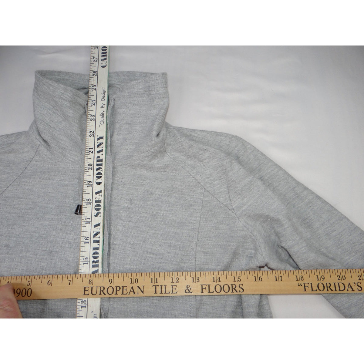 Coral Bay Energy Gray Full Zip Mock Neck Lace Up Side Jacket PS