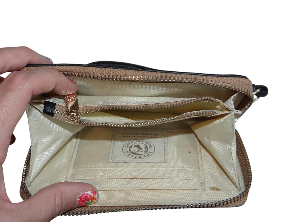 Sparrow Design Wristlet Wallet Stylish Black and Cream Purse8