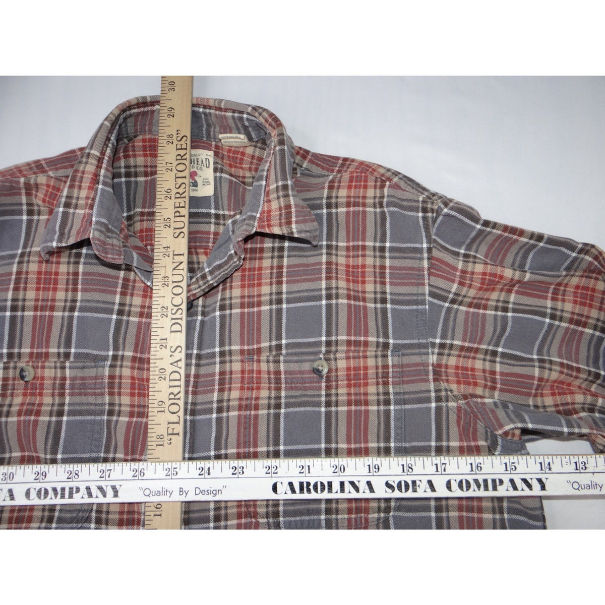 Red Head Brand Co Plaid Flannel Long Sleeve Button Up Shirt Men's Size Large