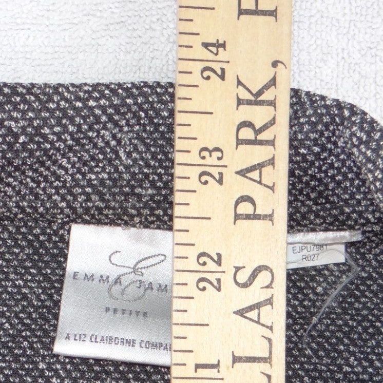 Emma James Petite Grey Textured Zip Up Jacket Liz Claiborne Size P5