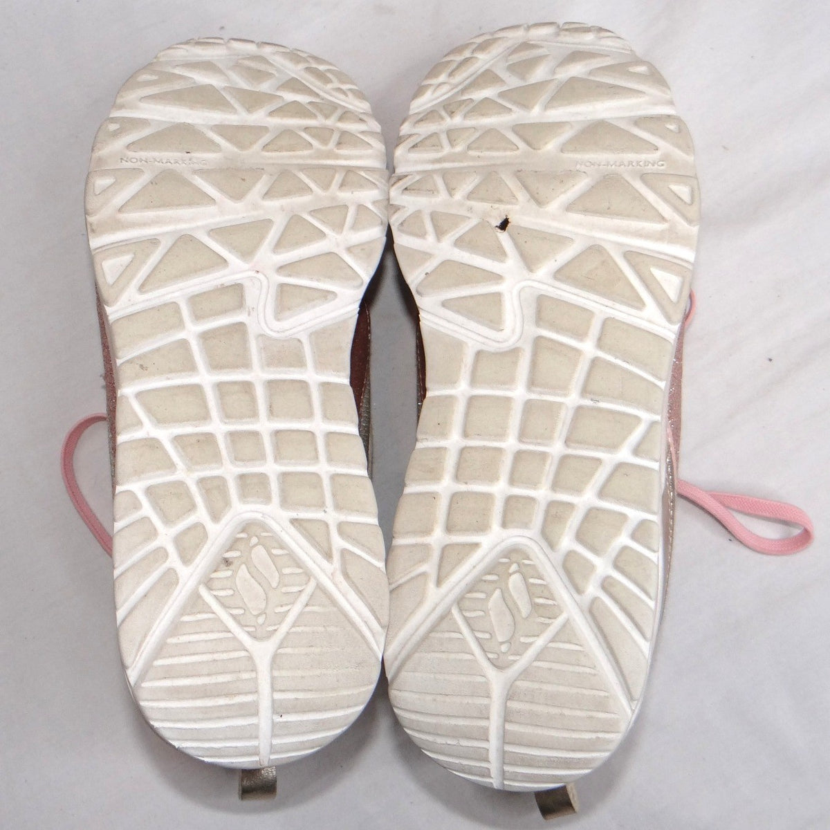 Skechers Kids Girls Sneakers Pink Gold Glitter Memory Foam Size 57