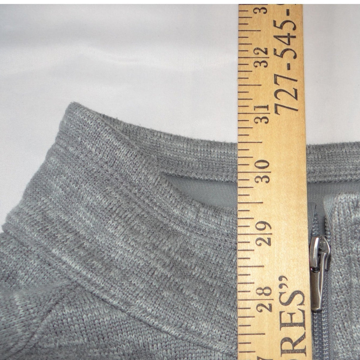 George Mens XL Gray Space Dye Full Zip Fleece Lined Jacket Mock Neck Outerwear4