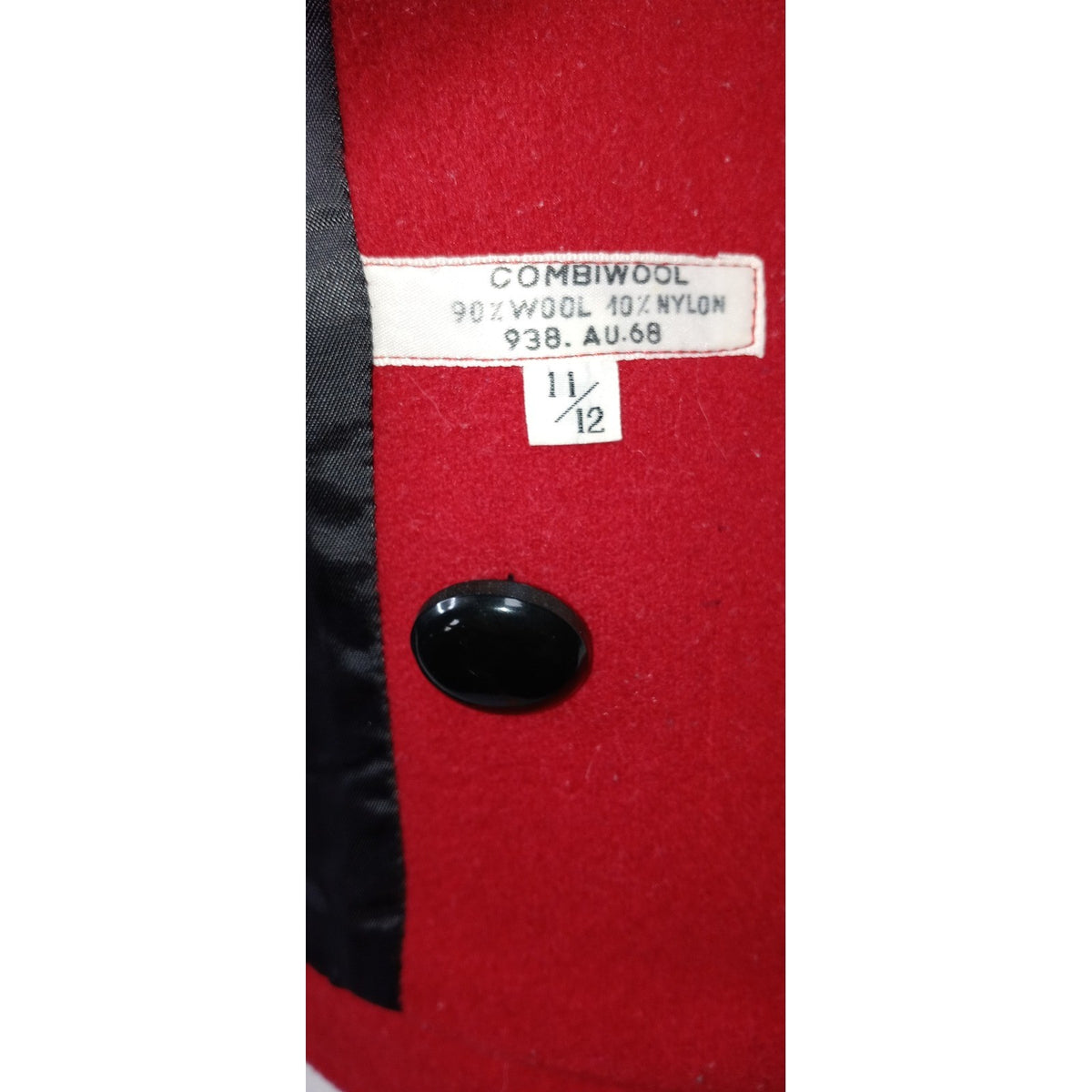 International Scene Red Wool Blend Jacket Button Front Pockets Made in Austria8