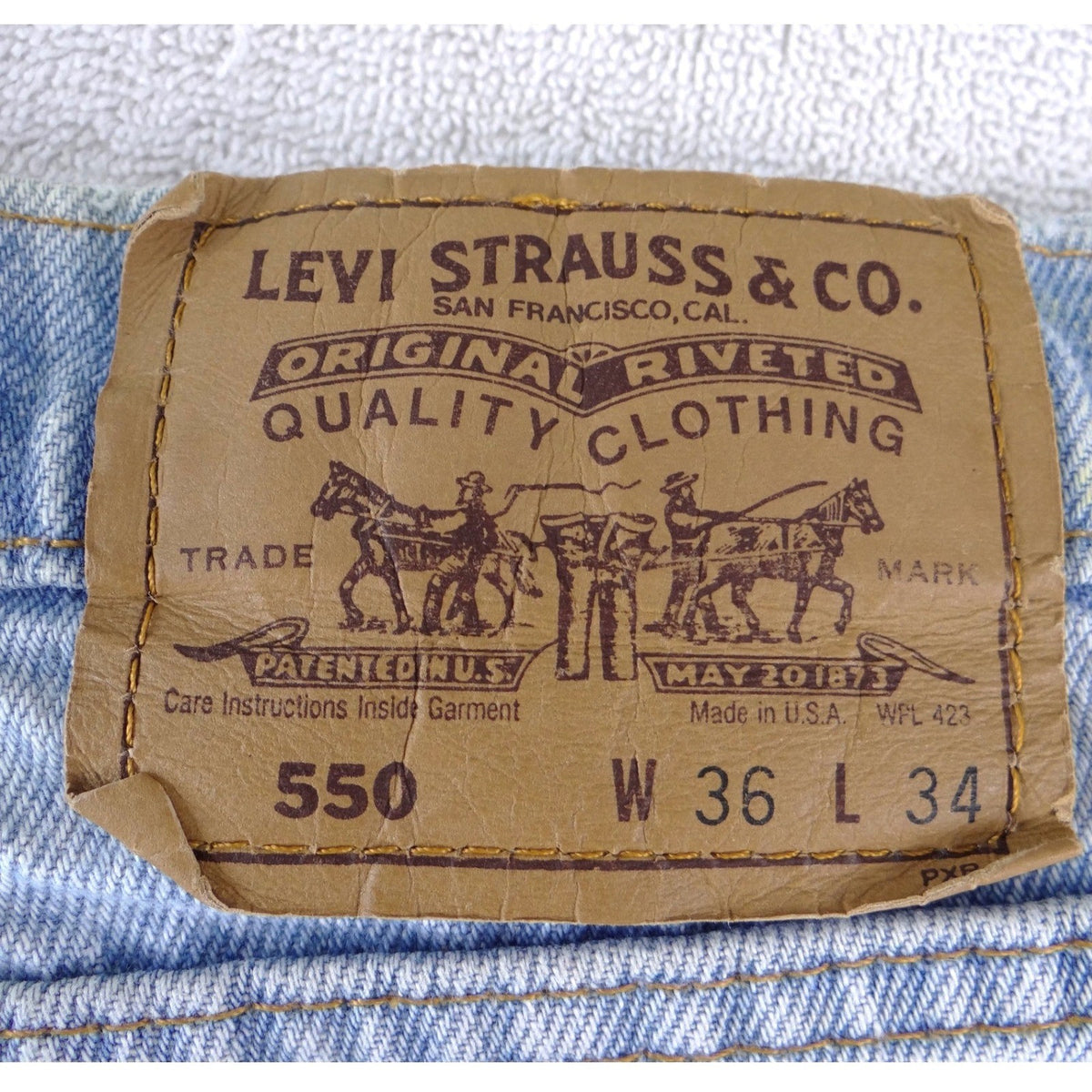 Vintage Levis Orange Tag Jeans Mens 36x34 Light Wash Straight Leg Made in USA3