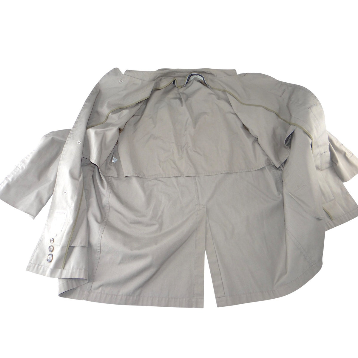 London Fog Mens Vintage Trench Coat Tan Khaki Mac Jacket 42 Short1