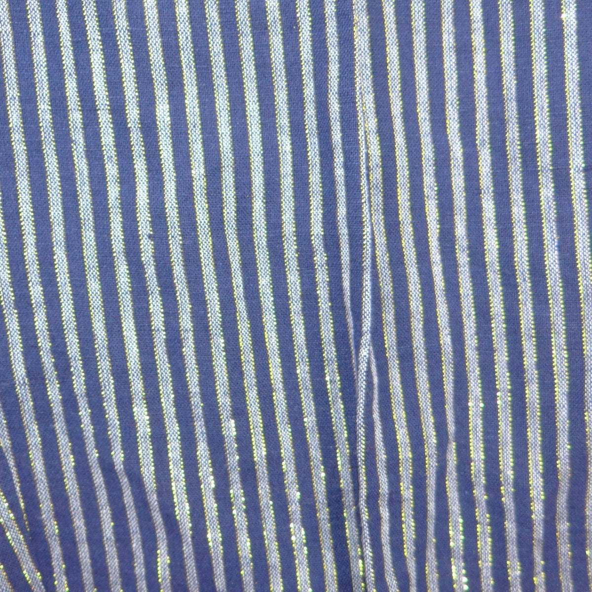 NWT-Ellen Tracy Linen Striped Drawstring Pants Navy Gold Metallic Joggers L5