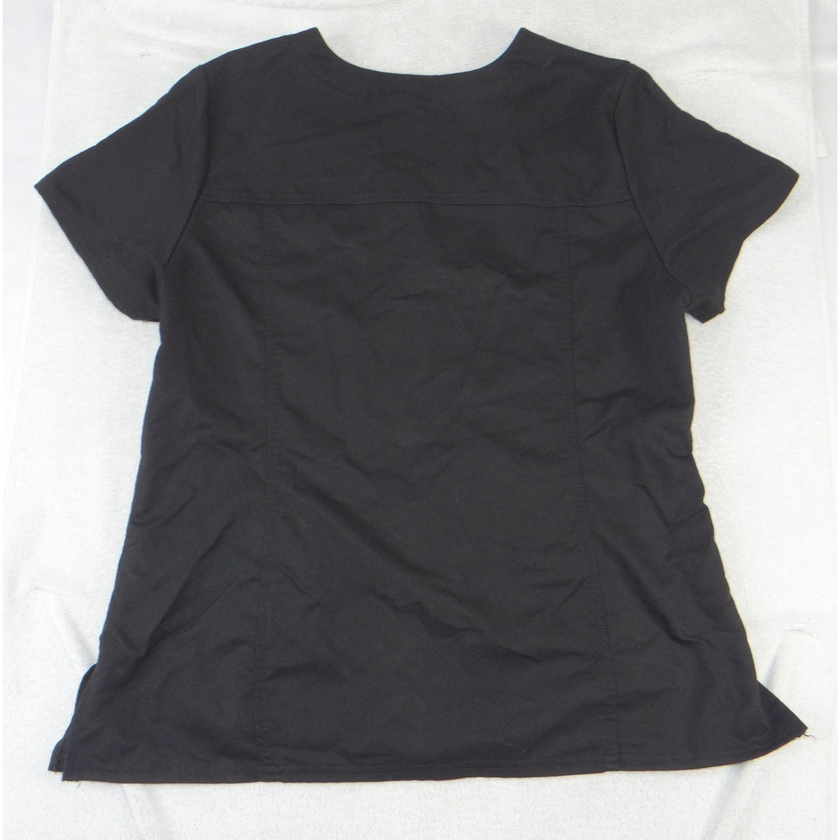 Scrubstar Premium Mock Wrap Scrub Top Womens Medium Black Pink V Neck Pockets1
