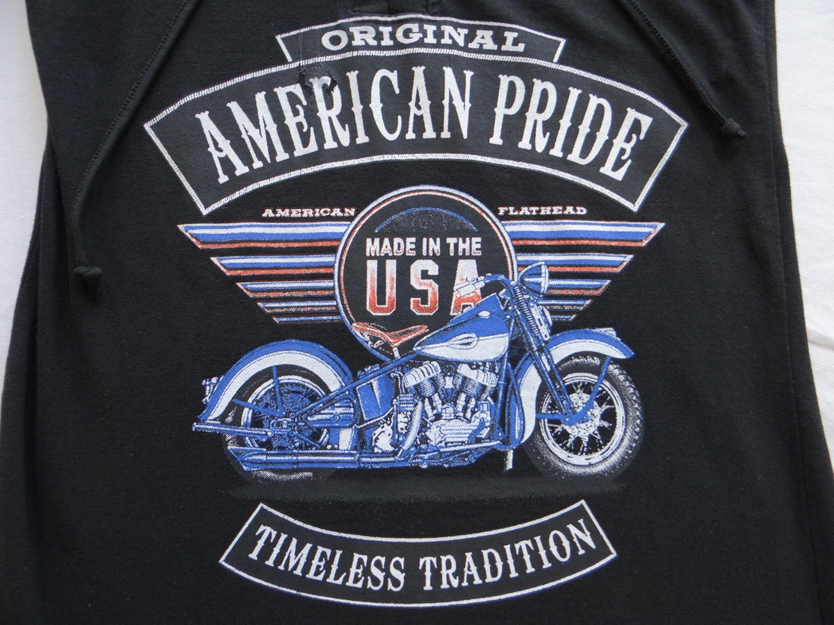 Black Lace Up Front American Pride Motorcycle Tank Top2