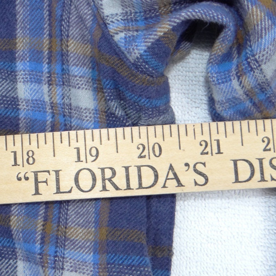 Eddie Bauer Mens Large Blue Plaid Flannel Button Up Shirt Long Sleeve Gorpcore3