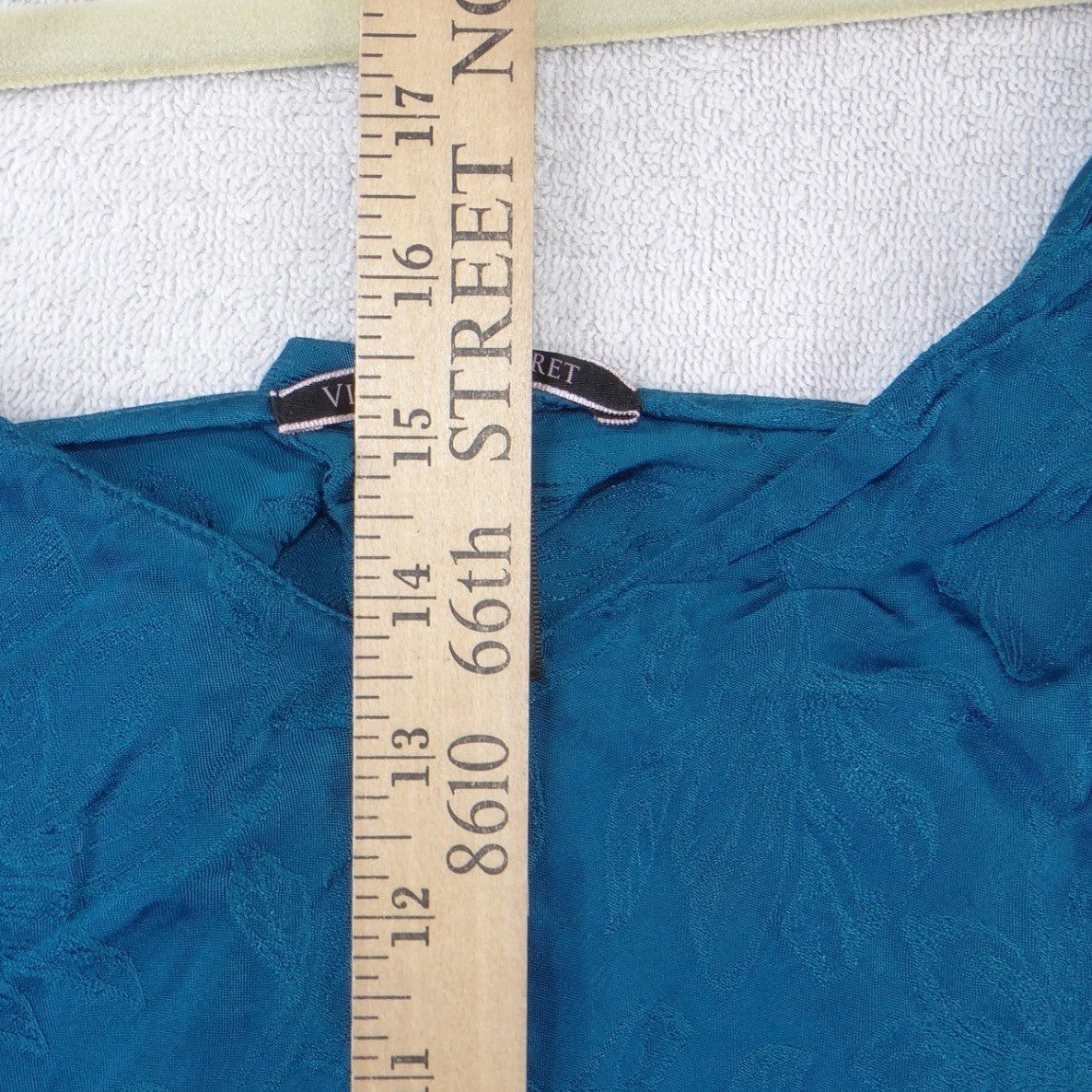 Victoria's Secret Teal Blue Floral Jacquard Camisole Top V Neck Large4