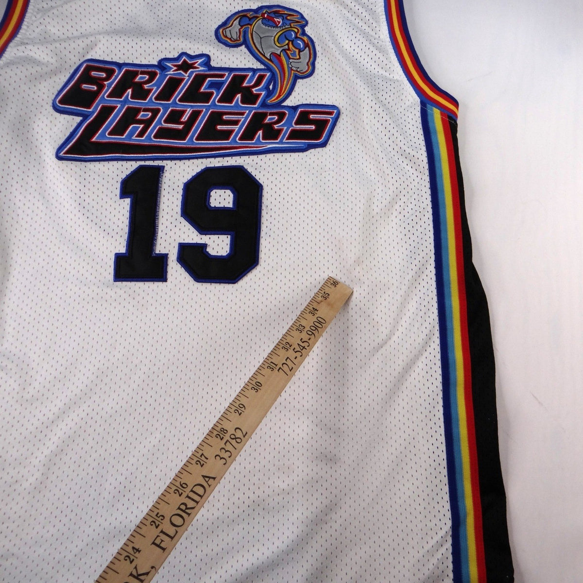 MTV Brick Layers Jersey 19 Kalith XXXL White Basketball Music Television