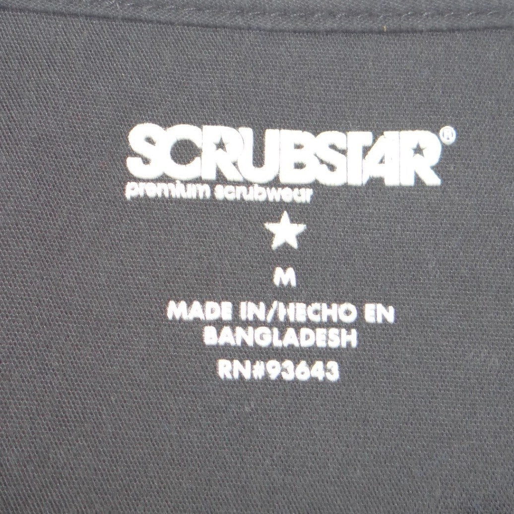 Scrubstar Womens Black Medical Scrub Set V Neck Top Cargo Pants WM00B068 Size M2