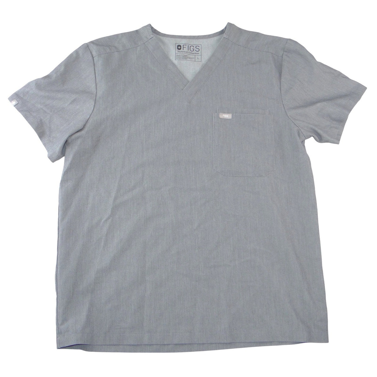 FIGS Technical Collection Mens V-Neck Scrub Top Heather Gray Size L