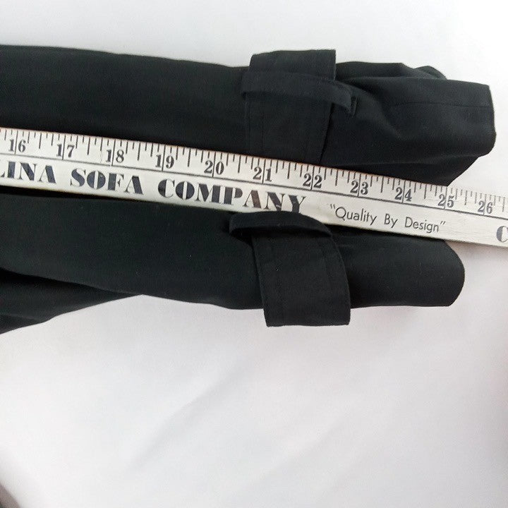 Classic Double Breasted Trench Coat Black Long Sleeve Belted Collar4