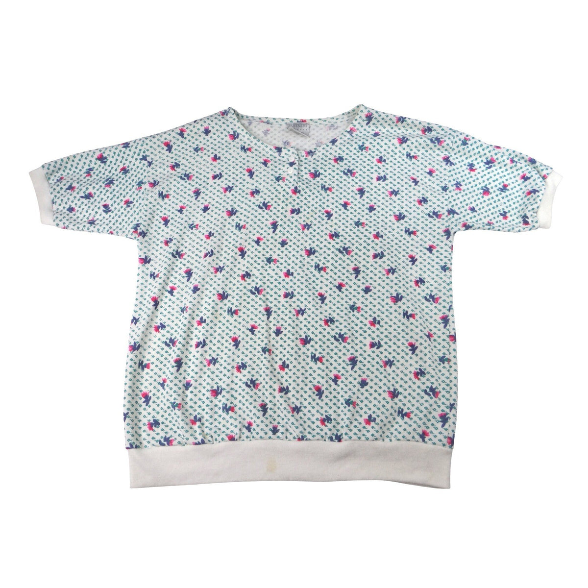 PARTNERS Mervyns Womens Size Small Floral Print V Neck Short Sleeve Top0