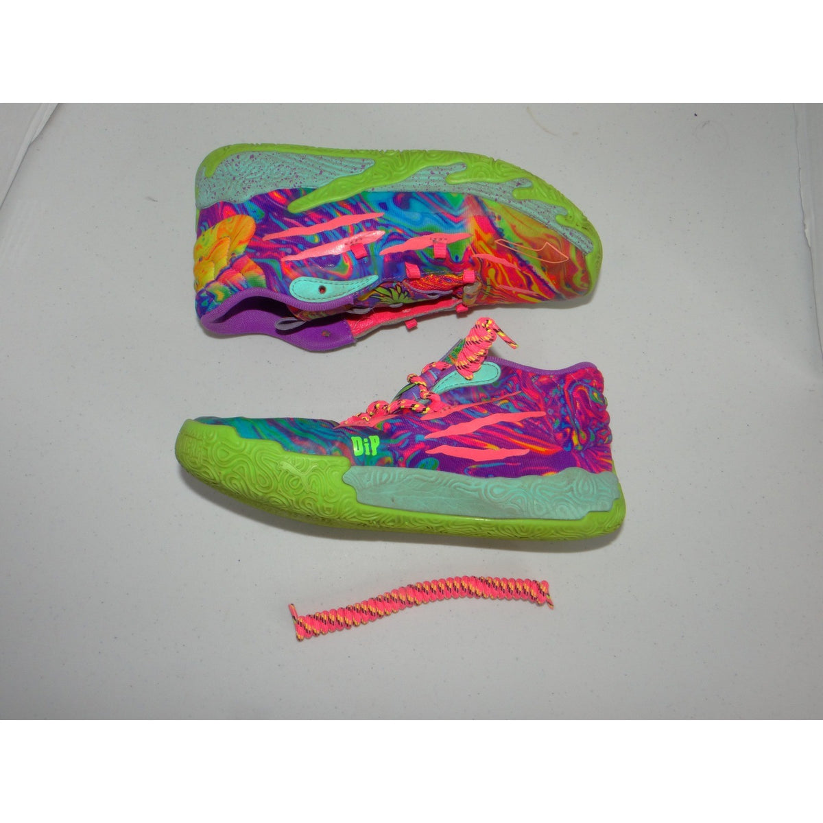 Puma MB.03 Toxic LaMelo Ball Basketball Shoes Purple Green 398471 01 Kids 3C1