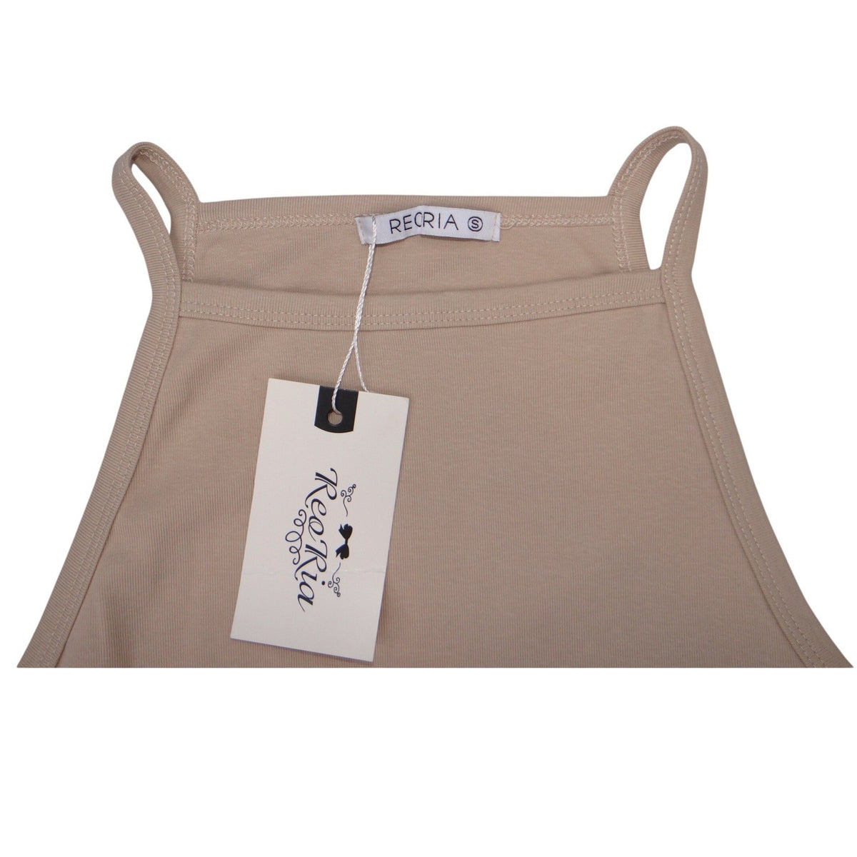 REORIA High Neck Sleeveless Thong Bodysuit Taupe Snap Closure Women's Size S