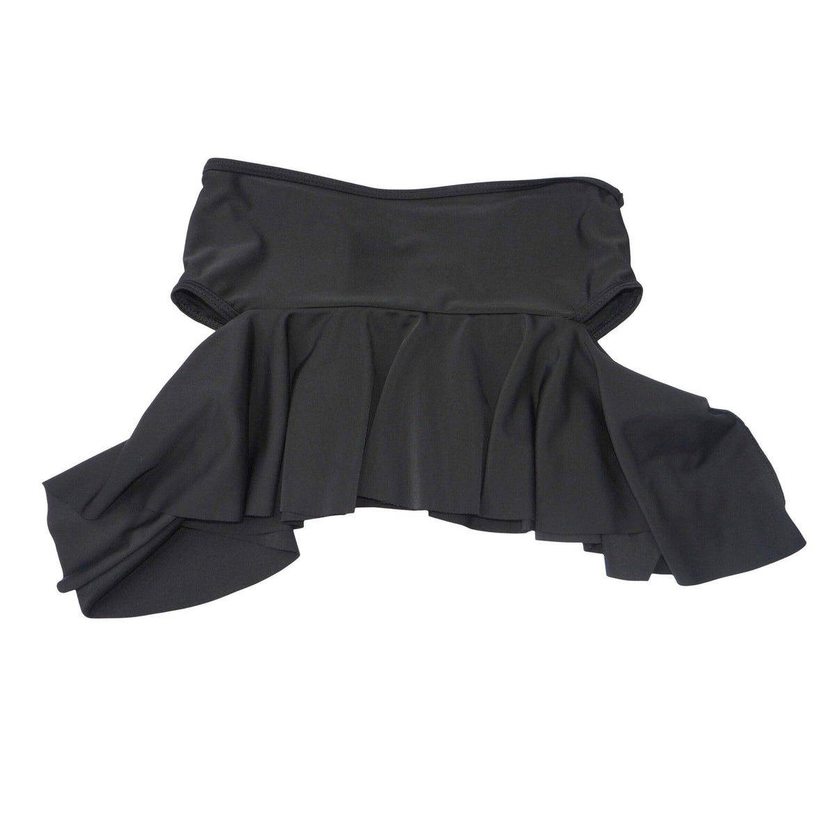 Womens Black Bandeau Peplum Ruffle Bikini Top Small Strapless Swimwear