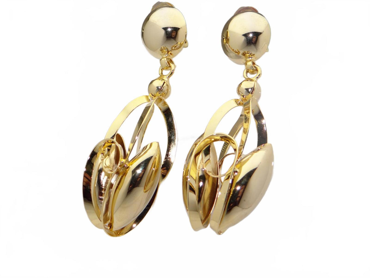 Gold Tone Modern Clip-On Earrings1