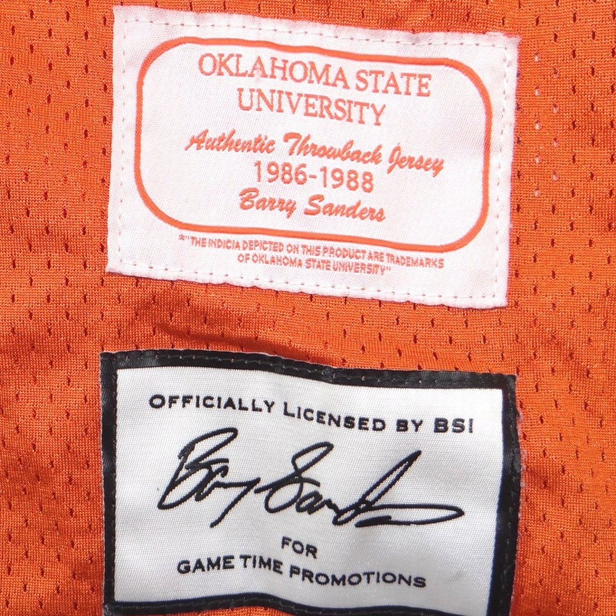 RARE Oklahoma State Barry Sanders 21 Throwback Football Jersey Orange XL 1986 882