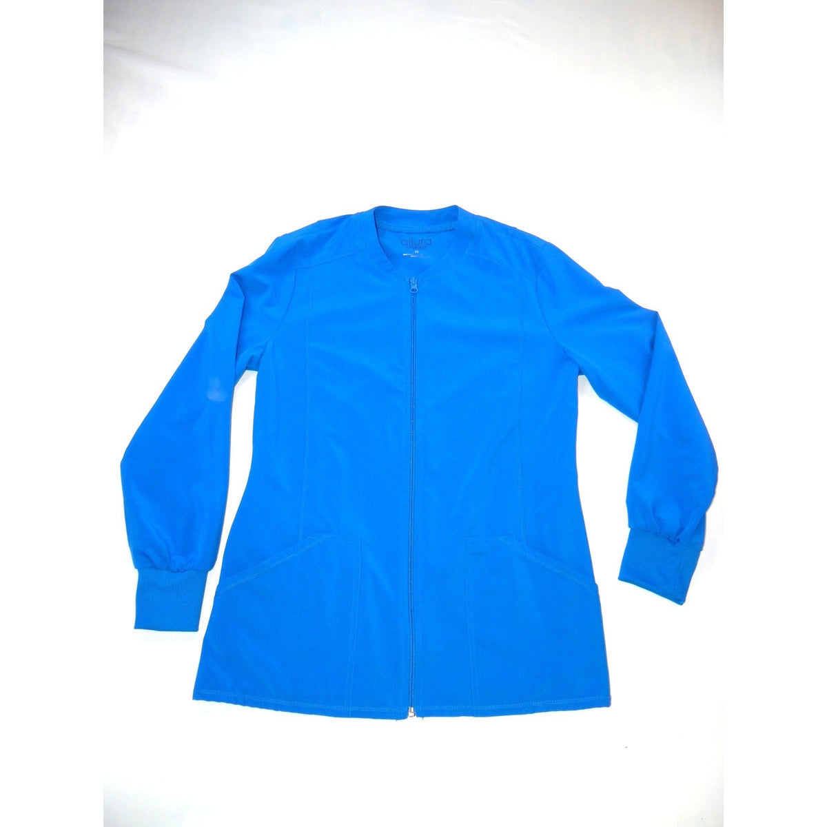 Allura by Cherokee Royal Blue Scrub Set V-Neck Top Small & Zip Jacket Medium