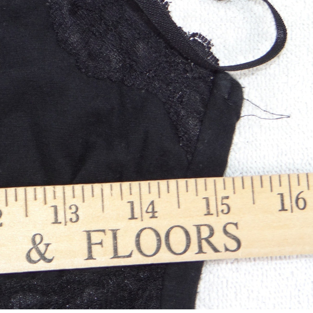 Self Esteem Womens Black Lace Trim Camisole V Neck Adjustable Straps Tank Top L4