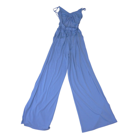 Love Tree Womens Periwinkle Blue Wide Leg Spaghetti Strap Jumpsuit Small 35340
