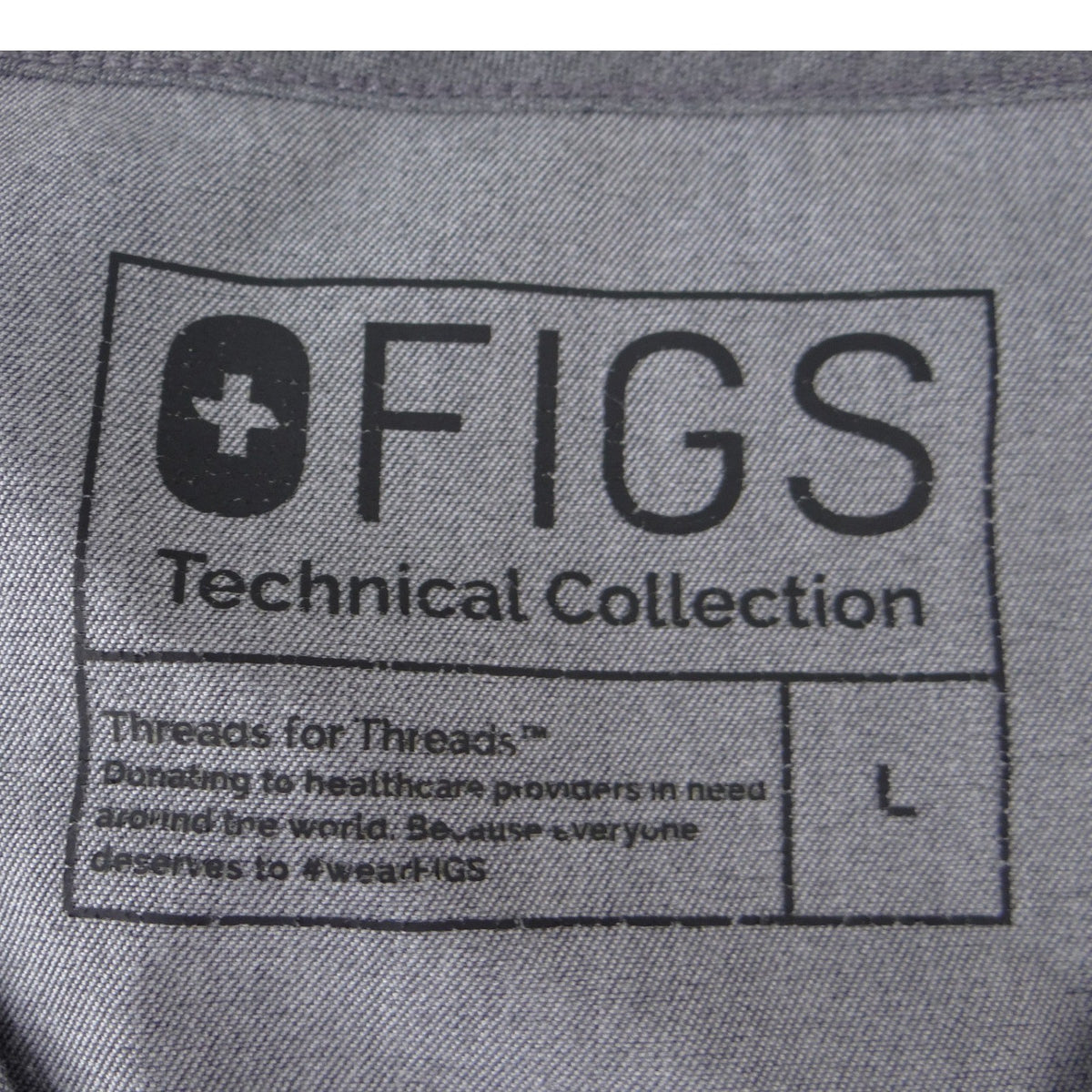 FIGS Technical Collection Mens V-Neck Scrub Top Heather Gray Size L