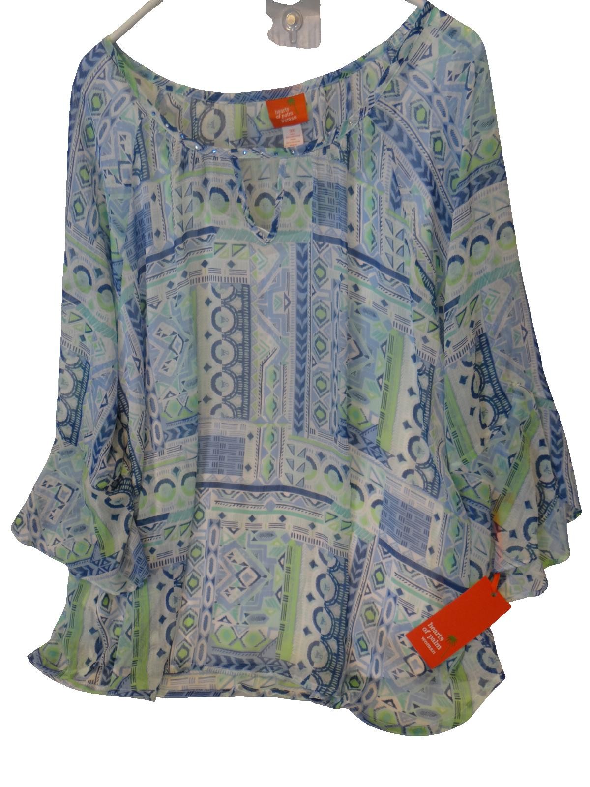 Hearts of Palm Woman Women's Patterned Blouse NWT1