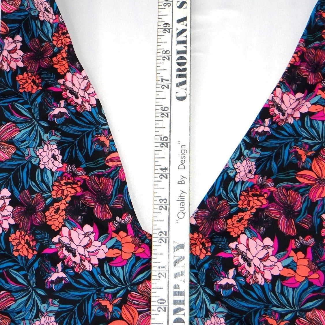 Venus Womens Floral V Neck One Piece Swimsuit Multicolor Ruched Size 163