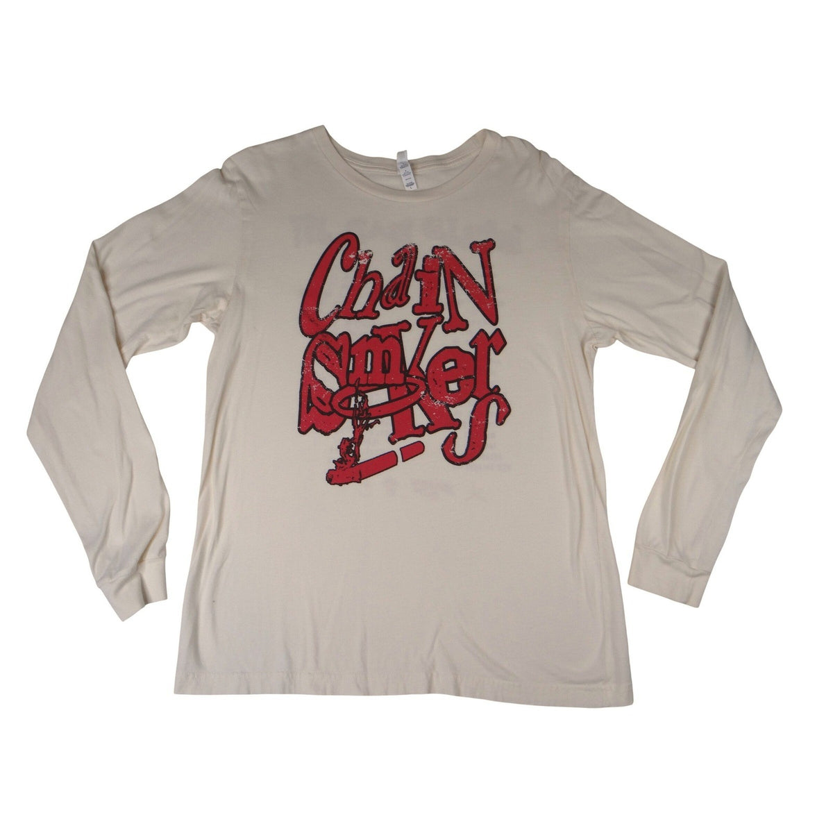 The Chainsmokers World War Joy Long Sleeve Tour Graphic T Shirt Cream Men Large