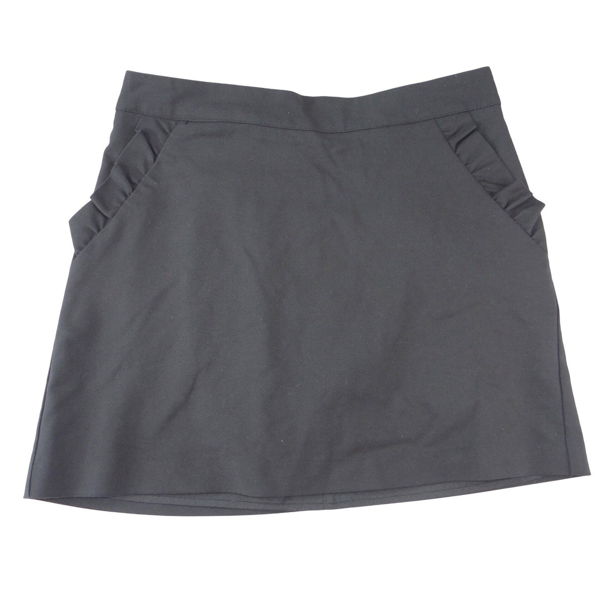 Forever 21 Womens Black Ruffle Pocket Mini Skirt Size 26 Solid A Line0