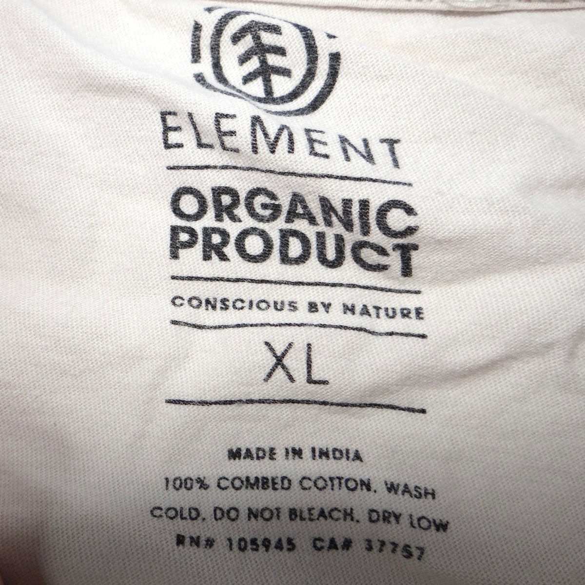 Element Organic Cotton T Shirt Men's XL Beige Graphic Tee Est 1992