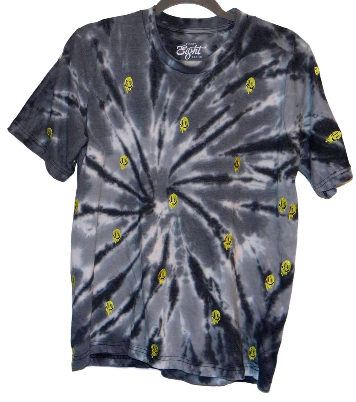 Eighty Eight Brand Tie Dye Melting Smilies T Shirt   Small0