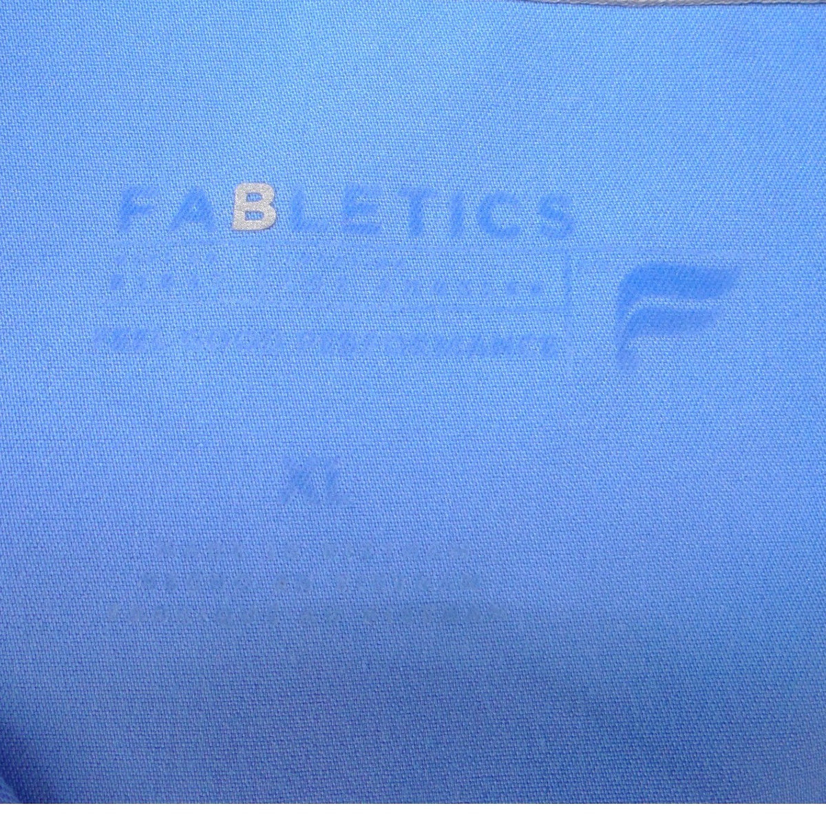 Fabletics Blue V-Neck Scrub Top Mens XL Short Sleeve Chest Pocket Performance1
