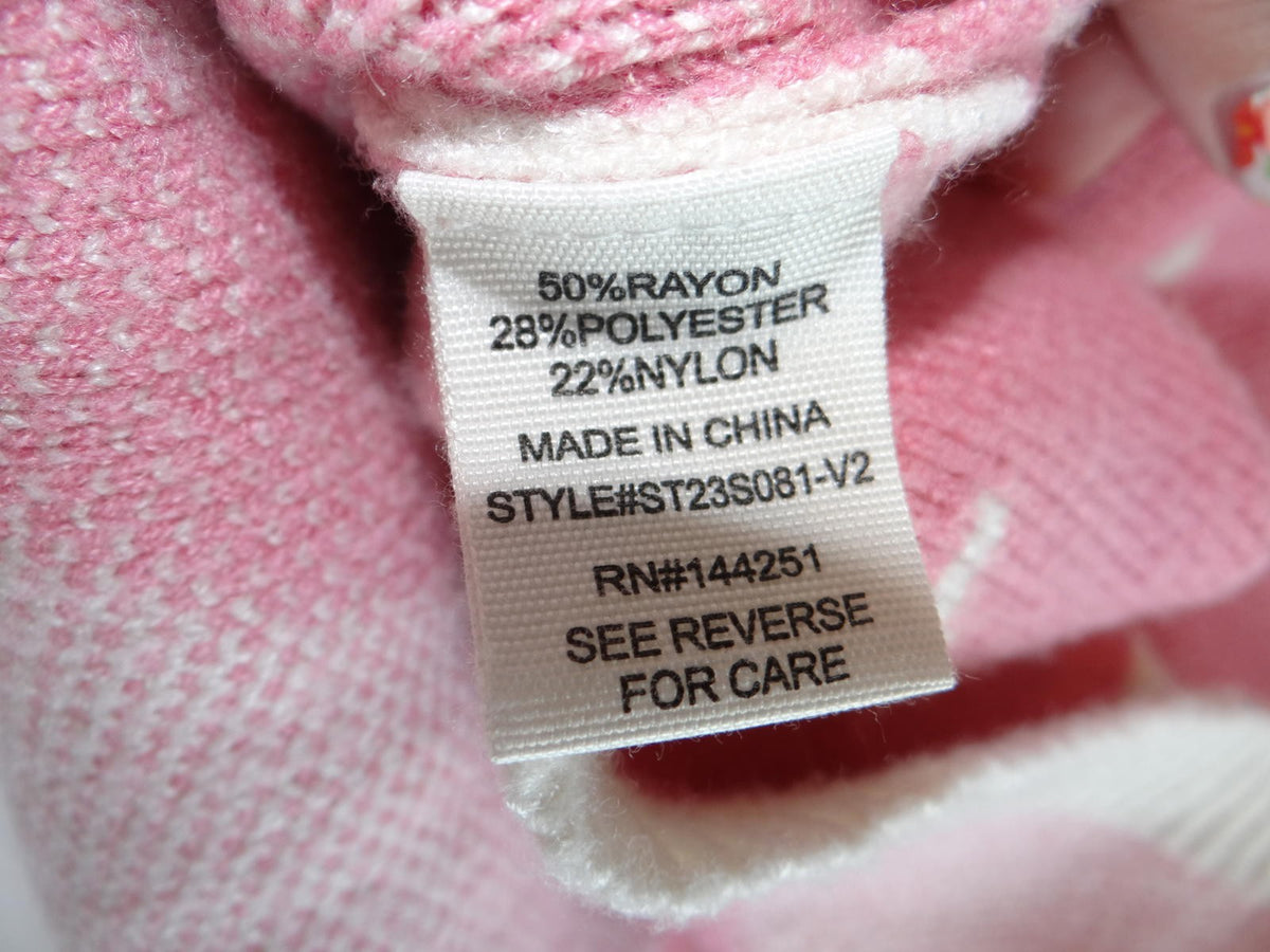 Moon & Madison Cropped Sweater   Pink Smiley Print, Size S3
