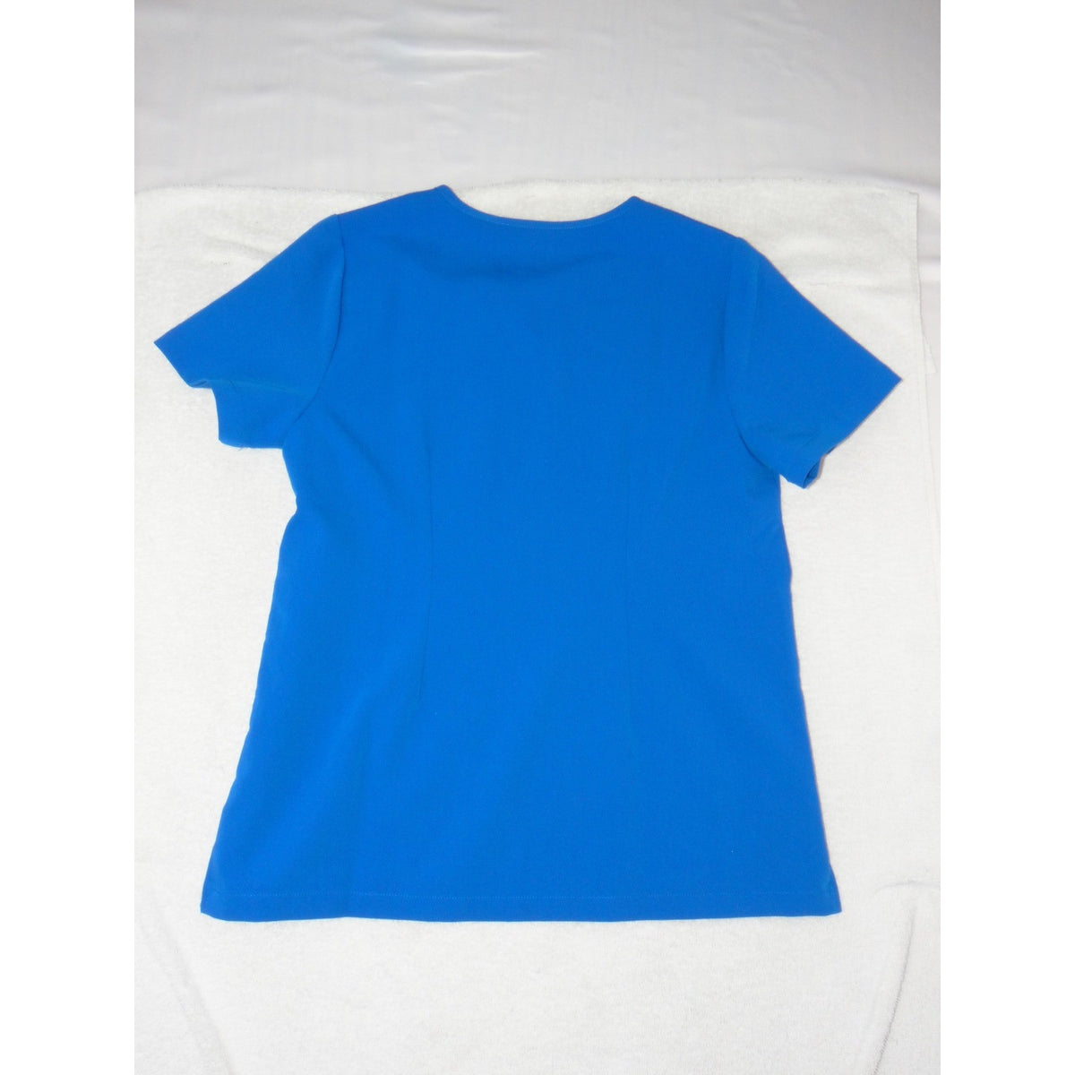 Jaanuu Royal Blue V Neck Scrub Top Women XS Short Sleeve Chest Pocket Workwear1