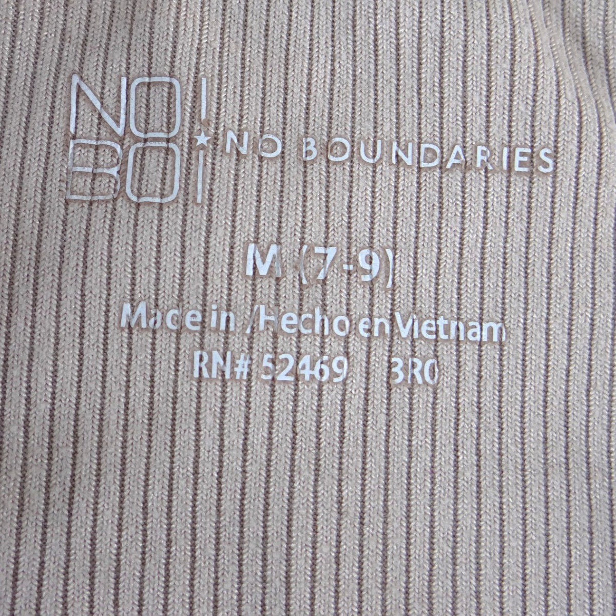 No Boundaries Ribbed Camisole Tank Top Tan Taupe Medium 7 9 Sleeveless Scoop1
