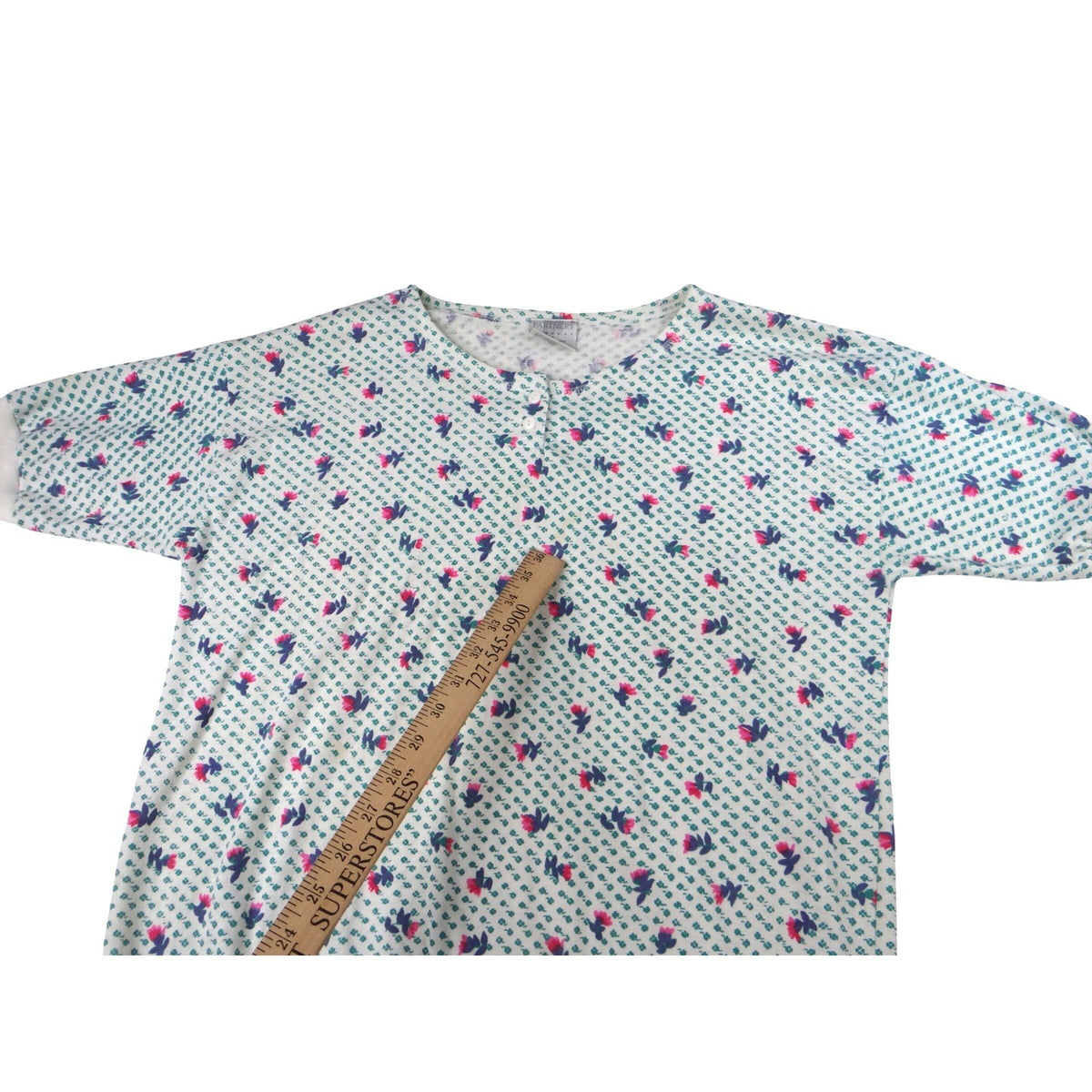 PARTNERS Mervyns Womens Size Small Floral Print V Neck Short Sleeve Top3