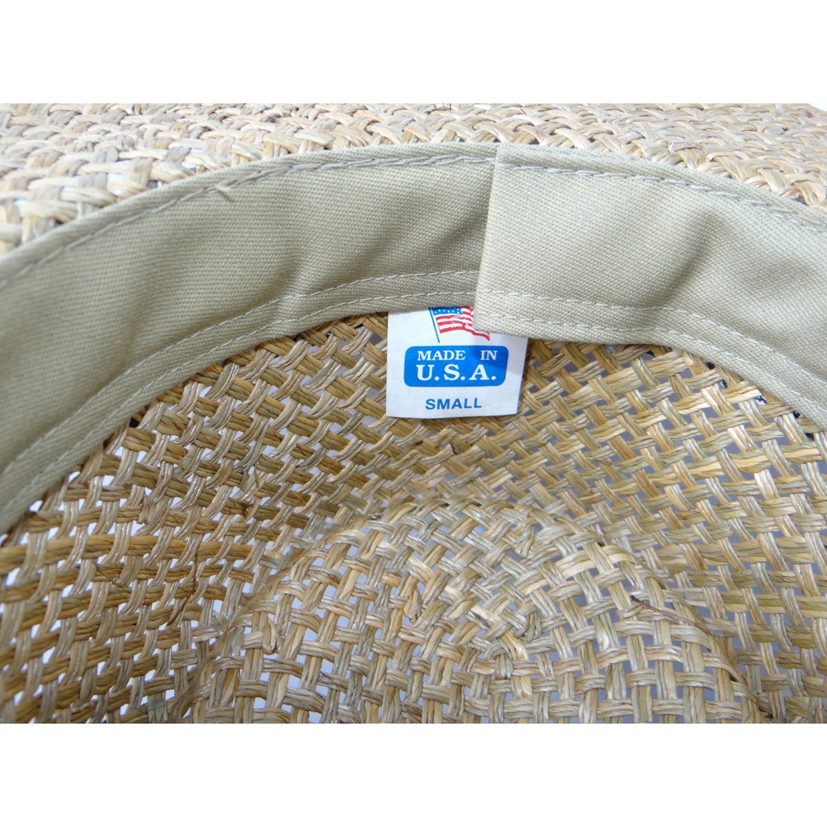 Womens Straw Cowboy Hat Woven Patterned Band Made in USA Small