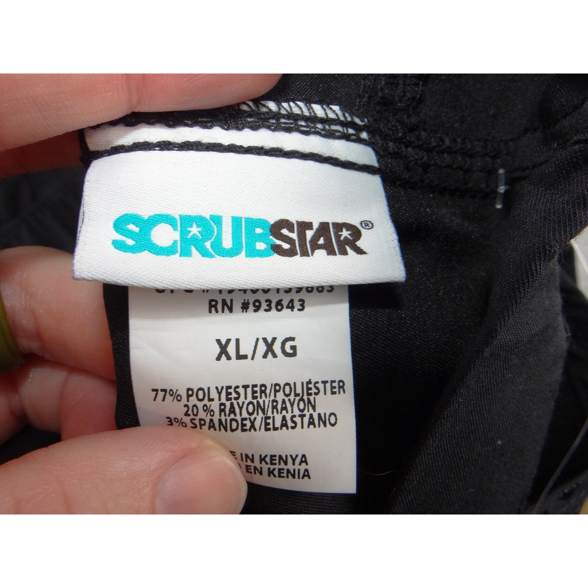 Scrubstar Mens XL Black Cargo Scrub Pants Elastic Drawstring Waist2