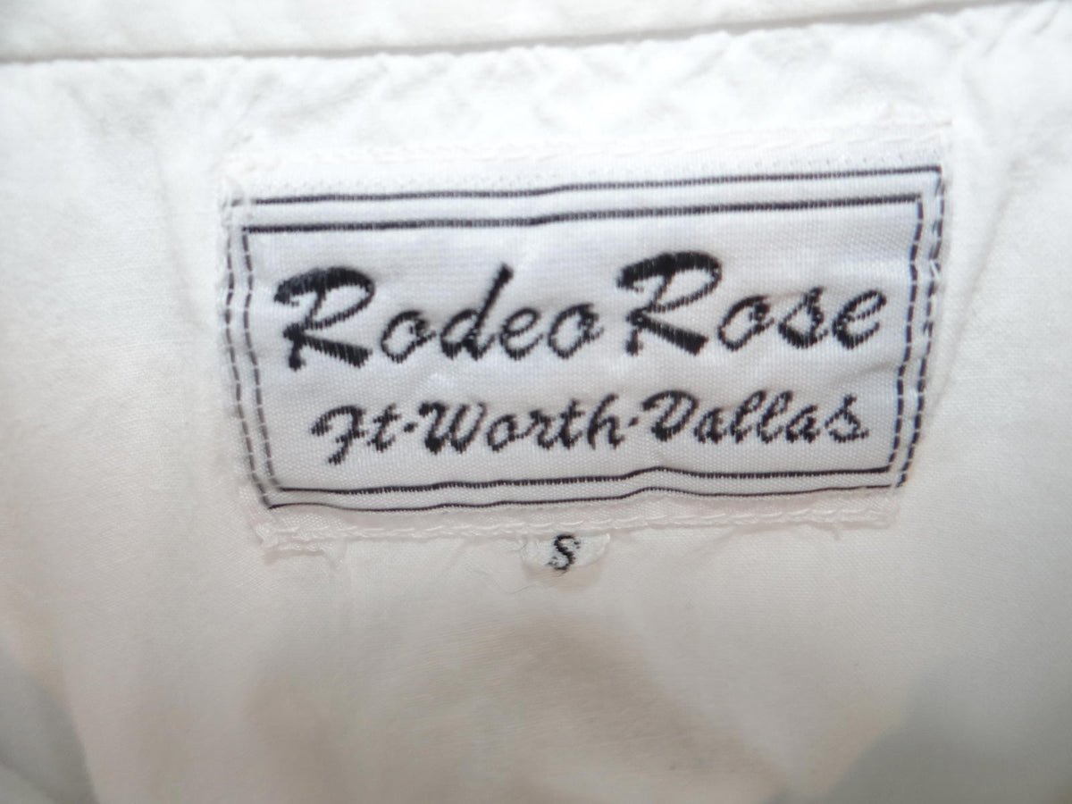 Vintage White Rodeo Rose Cowgirl Western Style Button Up Size Small