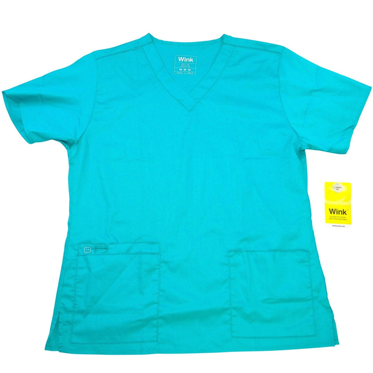 NWT Wink Womens Classic Fit V Neck Scrub Top Teal Blue Medium0