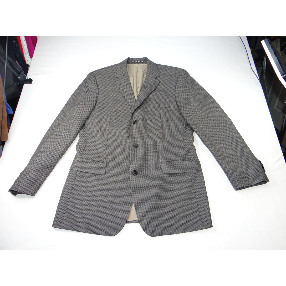 HUGO BOSS Men's Grey Check Wool Blend Blazer Sport Coat Size 42L2