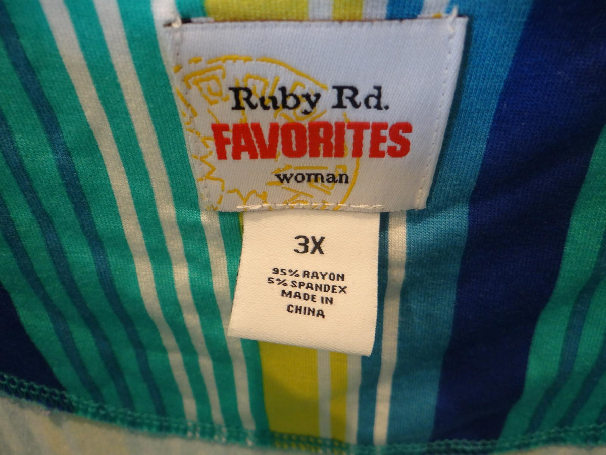 Ruby Rd. Favorites Women's Striped Blouse 3x NWT3
