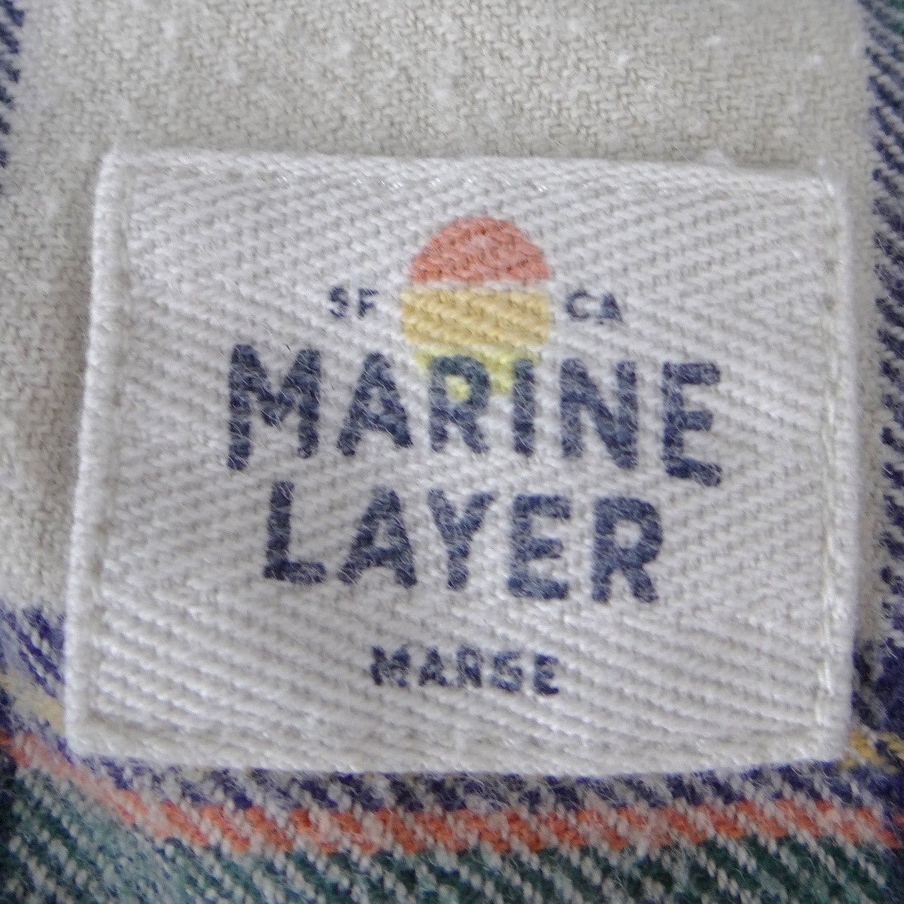Marine Layer Mens Marge Plaid Flannel Button Down Shirt Red Green Multi Size M1
