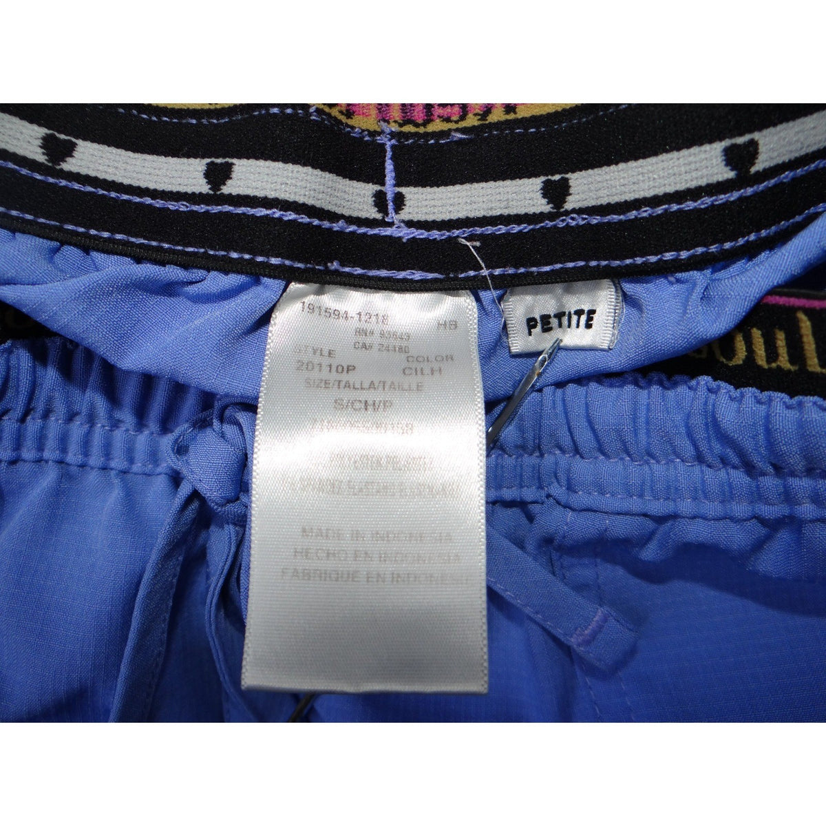 HeartSoul Petite Purple Scrub Pants Flare Leg Stretch Drawstring Waist1