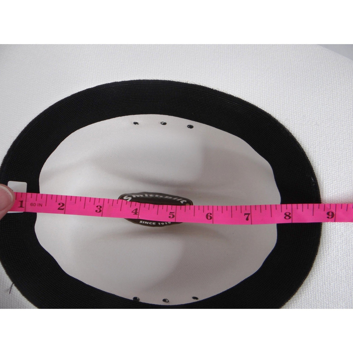 Smithbilt White Straw Cowboy Hat Cattleman Crease Wide Brim Western Hat 21829